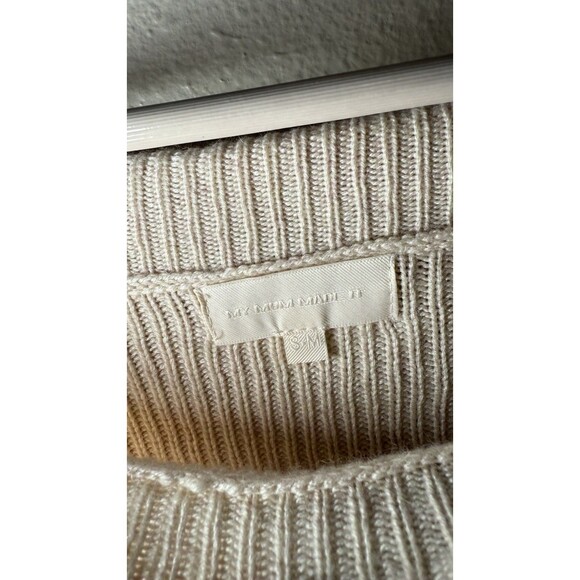 My Mum Made It Beige Off Shoulder Bell Sleeve Cropped Sweater Size Small Medium - Picture 3 of 4